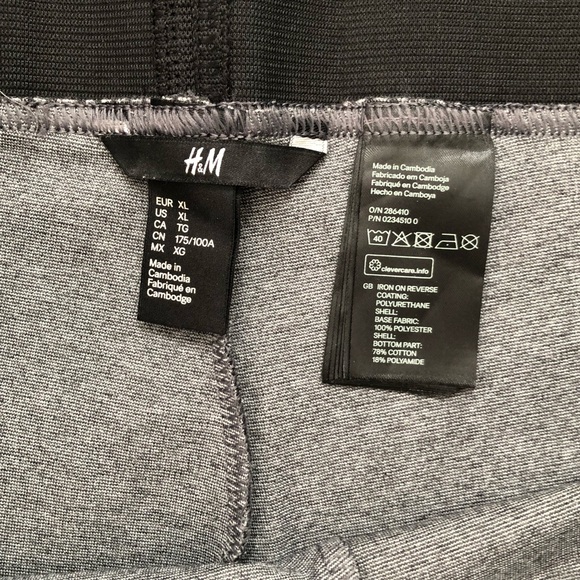 H&M grey leopard leggings with curved hem - Picture 5 of 5